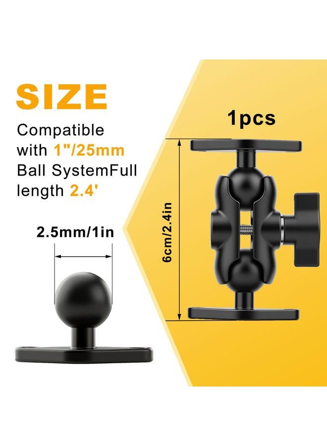 fccairms Metal Double Socket Arm Compatible RAM Mount Arm, 1" Double Ball Adapter, 360° Rotation, Extension Rod for Phone Holder, for Bike, Motorcycle, Truck. (Short) - Image 2
