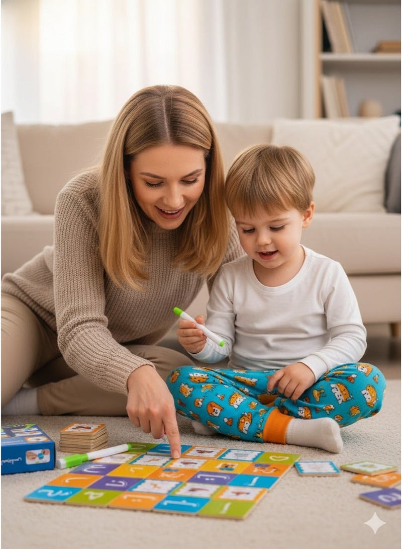 سعودي سيليكت لعبة خشبية لتعليم الحروف العربية والكلمات | لعبة تعليمية للأطفال في مرحلة الطفولة المبكرة - Image 2