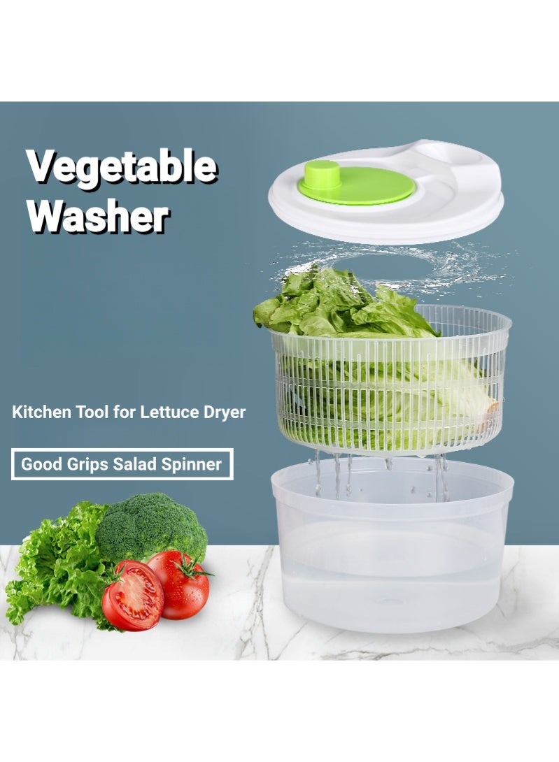 أروى سعة 3 لتر سلطة سبينر الخضار غسالة الفاكهة الخضار السلطانية سلطة سبينر مع غطاء الخضار - Image 3