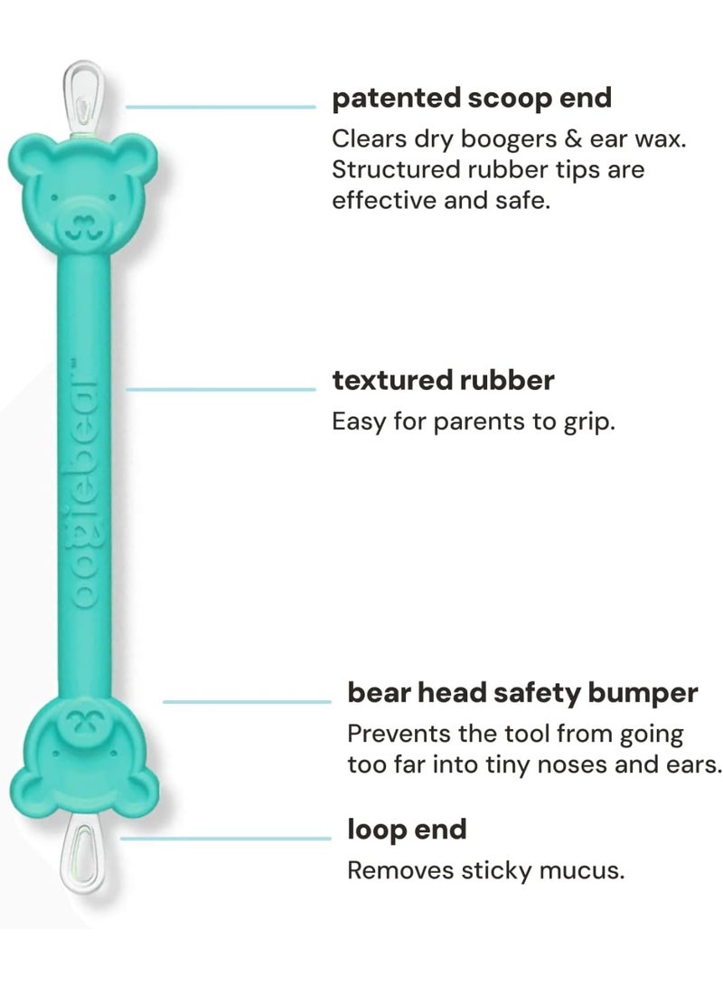 oogiebear Baby Nose Cleaner  Ear Wax Removal Tool - Safe Booger  Earwax Removal for Newborns, Infants, Toddlers - Dual-Ended - Essential Baby Stuff, Diaper Bag Must-Have, Orange  Seafoam with case - Image 3