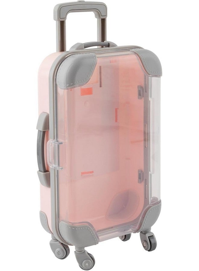 INNPOLE Toy Suitcase for Kids Pretend Play Travel with Rolling Wheels, Handle Luggage Role for Boys & Girls Toddlers Portable Lightweight Pink - Image 1