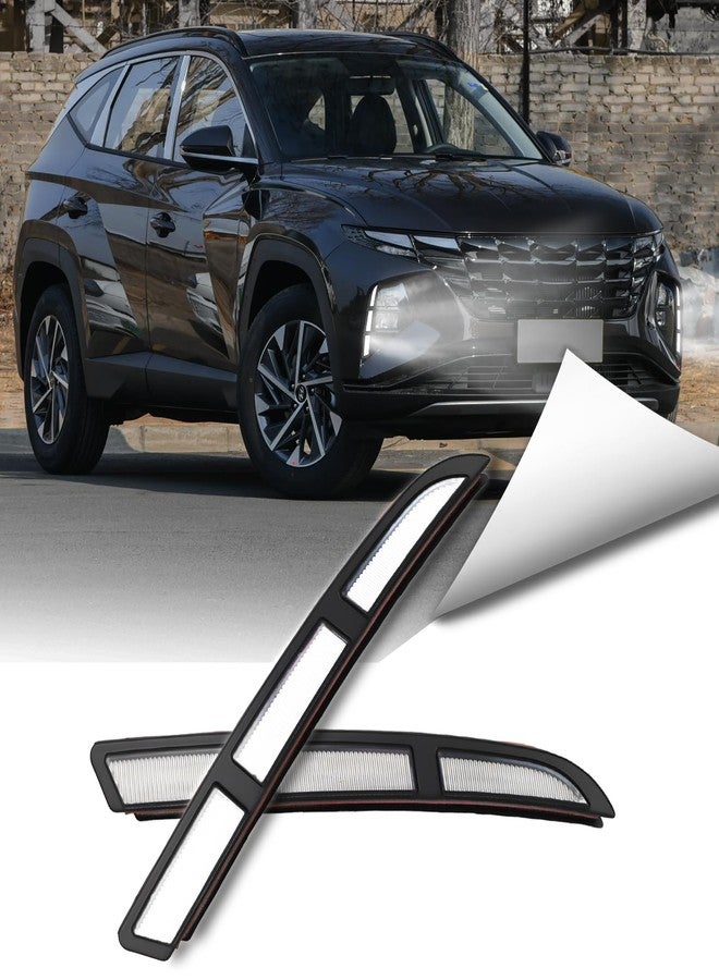 BINQIGOO LED Front Bumper Fog Lights White DRL Daytime Running Lamp Amber Turn Signal Light Assembly Compatible With Hyundai Tucson 2022-2024 Accessories - Image 1