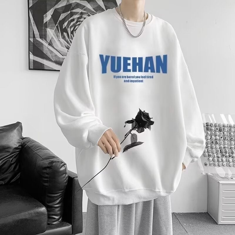 Trendy Brand Letter Sweater Men'S Long-Sleeved Crewneck T-Shirt Men'S American Oversize T-Shirt For Lovers - Image 4