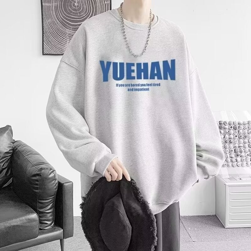 Trendy Brand Letter Sweater Men'S Long-Sleeved Crewneck T-Shirt Men'S American Oversize T-Shirt For Lovers - Image 3
