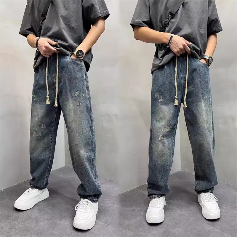 Unisex Classic Denim Jeans Loose Fit Daily Outdoor Wear - Image 3