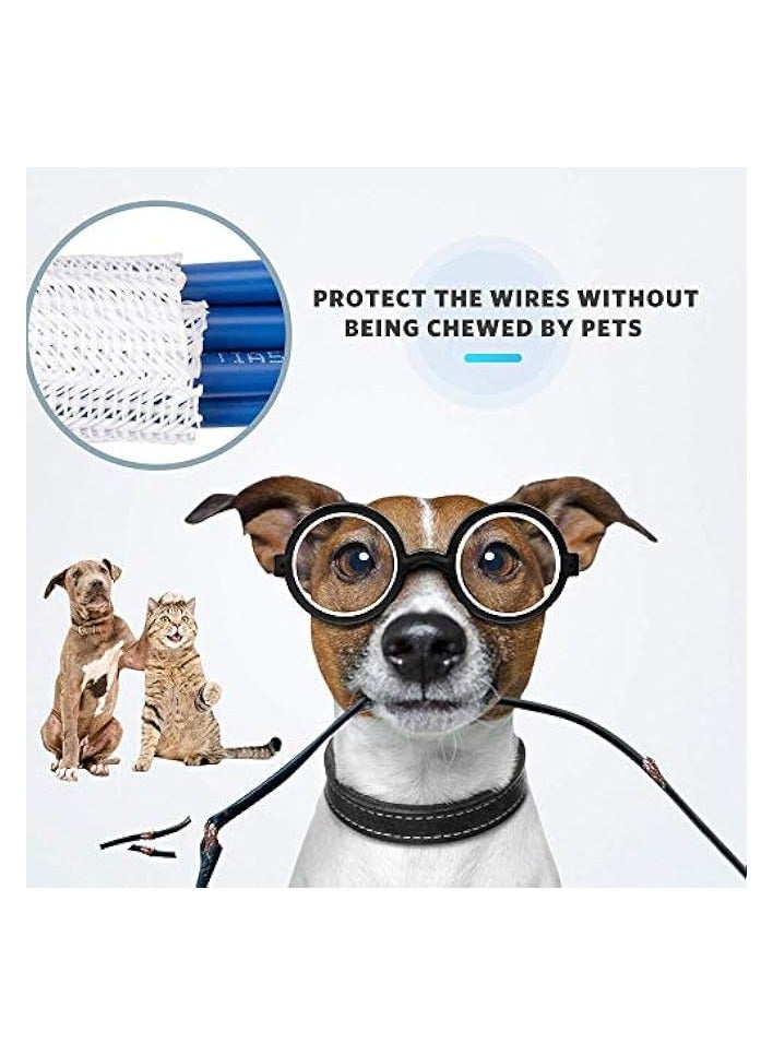 erorex 2/3 inch White Cable Sleeve Cover, Cord Protector Management Wire Loom Tubing Cable Sleeve Split Sleeving for Desk PC TV Computer Cable Protect Cat from Chewing Cord, White - Image 4