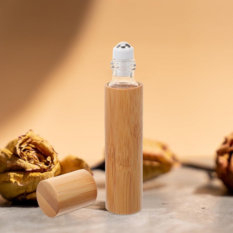 Glass Roller Ball Bottles for Essential Oils 10ml Refillable Perfume Containers Travel Cosmetic Roll-on Bottles with Caps - Image 3