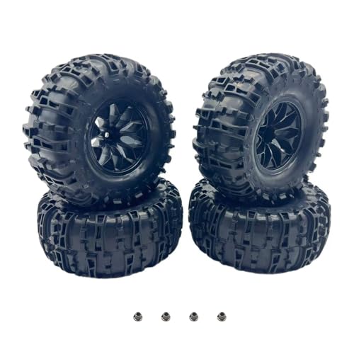 ZRRC Glued 63 Height Larger 110 RC Monster Truck Tires Wheels Set 12mm Hex 28 RC Tires for Traxxas Rustler Hoss Stampede 2WD 4x4 VXL Redcat Volcano EPX Blackout XTE - Image 1
