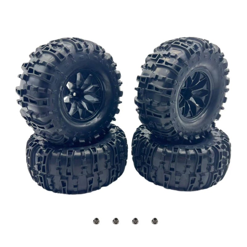 ZRRC Glued 63 Height Larger 110 RC Monster Truck Tires Wheels Set 12mm Hex 28 RC Tires for Traxxas Rustler Hoss Stampede 2WD 4x4 VXL Redcat Volcano EPX Blackout XTE - Image 3