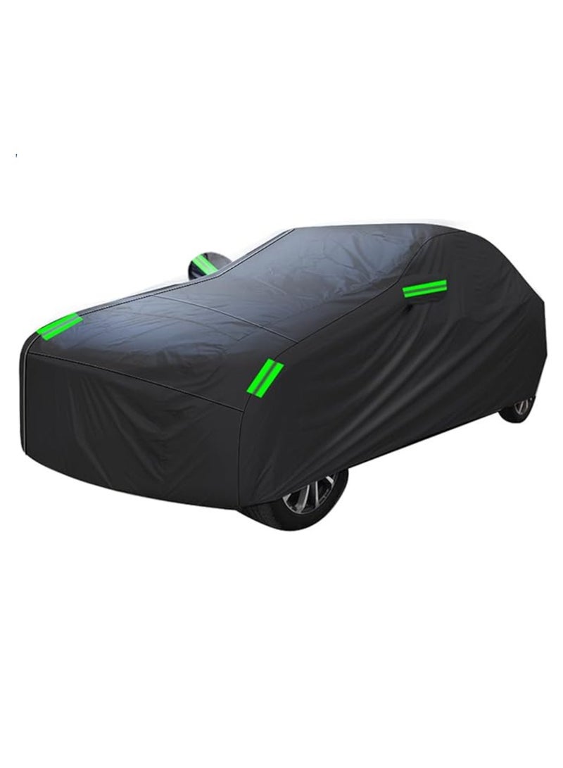 Generic Car Cover Sunscreen UV Protection, Waterproof Car Cover All Weather Snowproof UV Protection Windproof Outdoor Full car Cover, Universal Fit for Sedan (Fit Sedan Length 400-580CM, Black) - Image 1