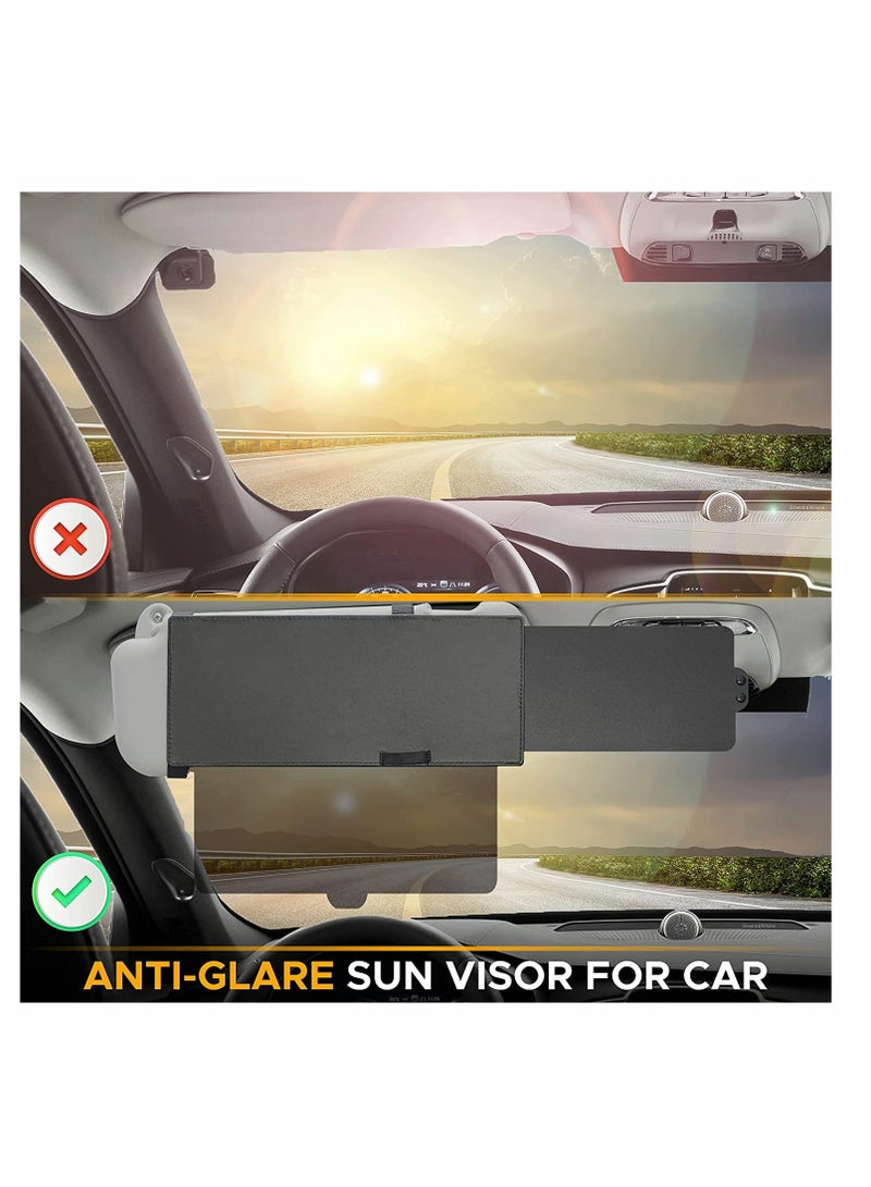 KASTWAVE Polarized Car Sun Visor Extender, One Pull Down Sunshade See Through Glass and One Side Sunshade Sun Block Piece | Snow Blindness | Protects from UV Rays | Universal Fit for Most of The Cars - Image 4