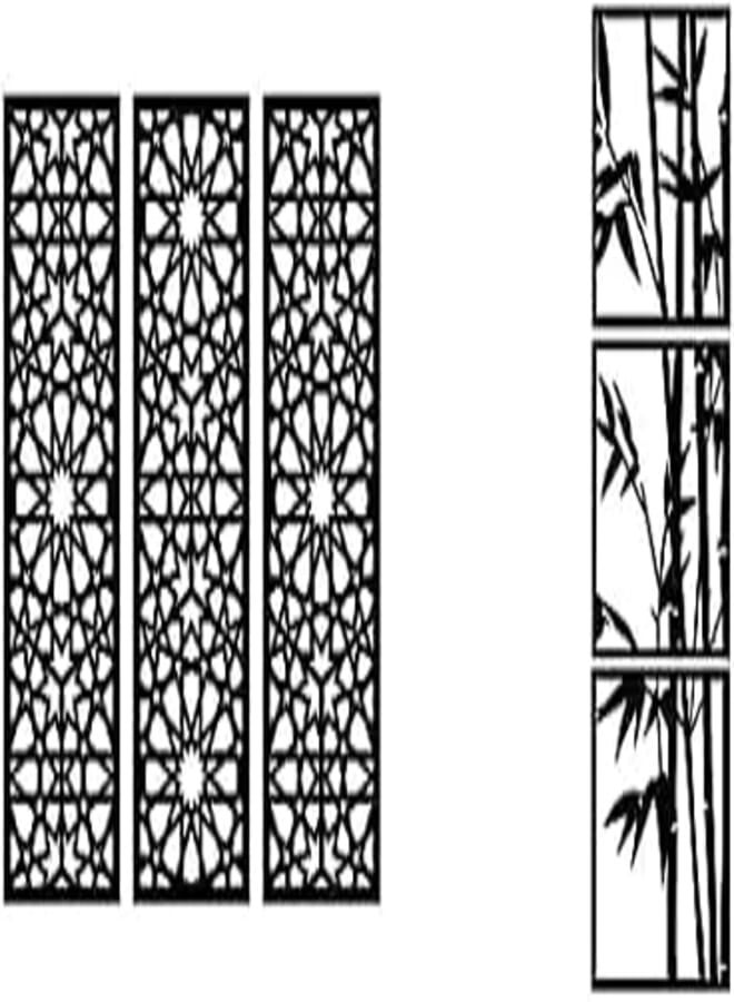 Bundle Home gallery arabesque wooden wall art 3 panels 80x80 cm + Home gallery decorative bambo wooden wall art 3 panels 40x125 cm