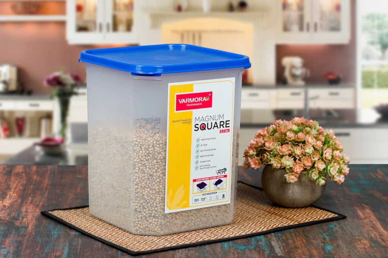 Varmora Magnum Square Plastic Container, 5.7 litres, Blue - Image 3