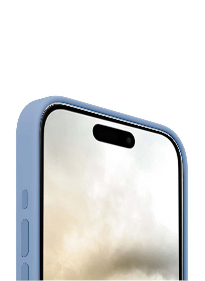 Wtech - Apple iPhone 16 2024 Premium Soft Liquid Silicone Case Cover - Winter Blue - Image 1