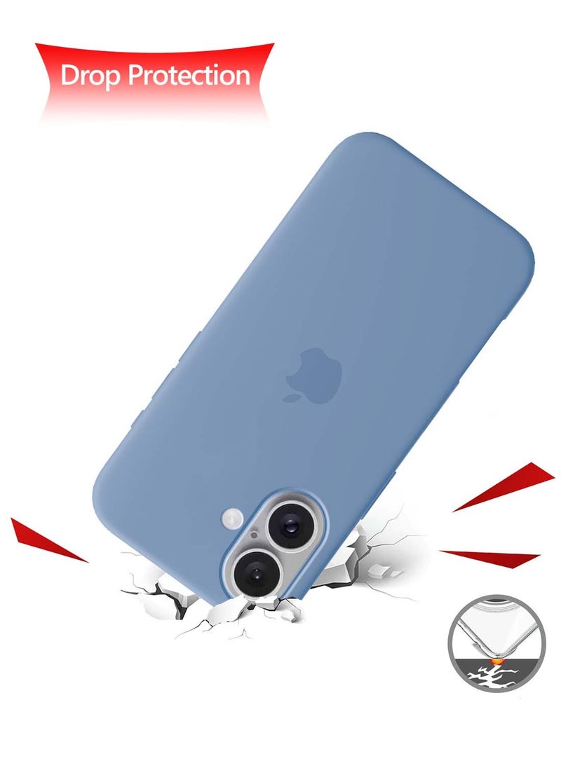 Wtech - Apple iPhone 16 2024 Premium Soft Liquid Silicone Case Cover - Winter Blue - Image 1