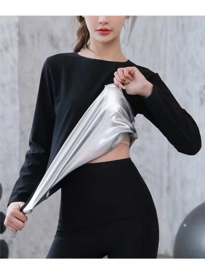 YS Sauna Suit Set for Women, Long Sleeve + Pants, Burn More, Sweat More, Sweat Enhancing Workout Outfit for Weight Loss - Image 2