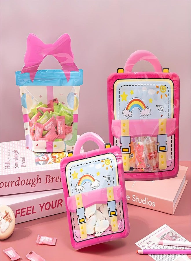 NEGEMEL 25 عبوة أكياس بسحاب مميزة لملفات تعريف الارتباط مع روابط ملتوية أكياس سيلوفان شفافة للحلويات، والحلويات، والوجبات الخفيفة - مثالية للخبز، والحفلات، وتغليف الهدايا (هدية) - Image 3