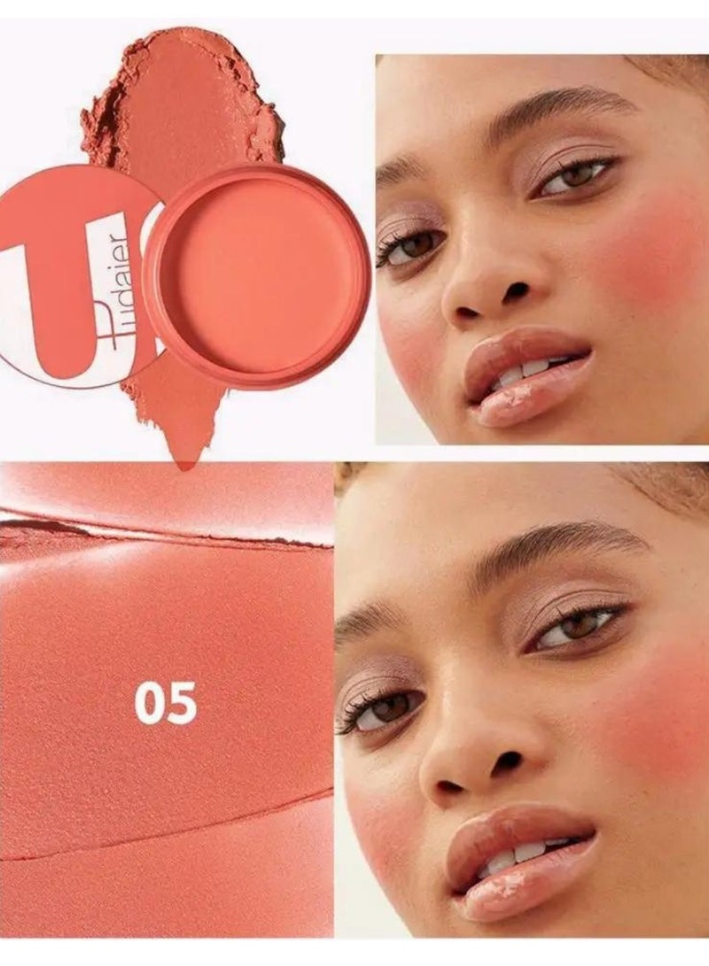 pudaier أحمر خدود مات للوجه - بلسم مكياج طويل الأمد مقاوم للماء مغذي للوجه كريم أحمر خدود لتحديد الخدين مدعوم بزيت الخروع وفيتامين E أحمر خدود عالي الصبغة لإشراقة طبيعية 05 - Image 2