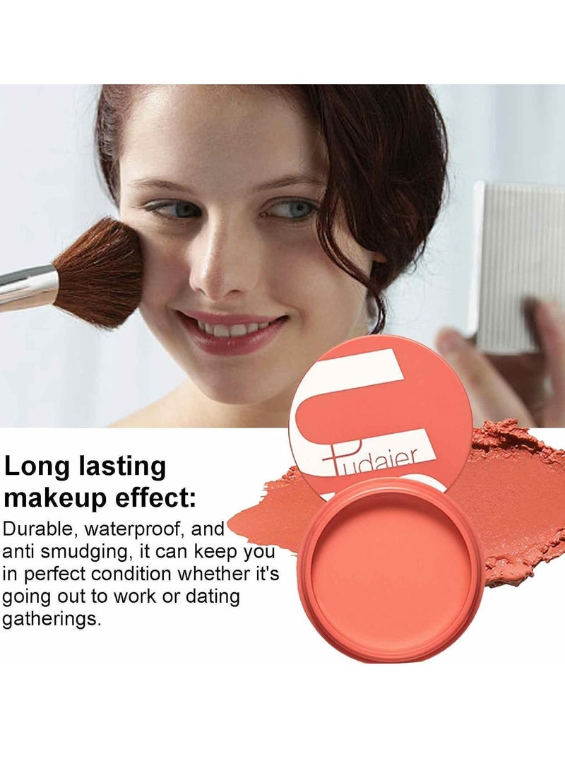 pudaier أحمر خدود مات للوجه - بلسم مكياج طويل الأمد مقاوم للماء مغذي للوجه كريم أحمر خدود لتحديد الخدين مدعوم بزيت الخروع وفيتامين E أحمر خدود عالي الصبغة لإشراقة طبيعية 05 - Image 3