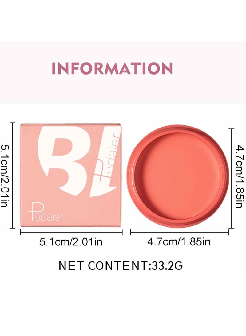 pudaier أحمر خدود مات للوجه - بلسم مكياج طويل الأمد مقاوم للماء مغذي للوجه كريم أحمر خدود لتحديد الخدين مدعوم بزيت الخروع وفيتامين E أحمر خدود عالي الصبغة لإشراقة طبيعية 05 - Image 4