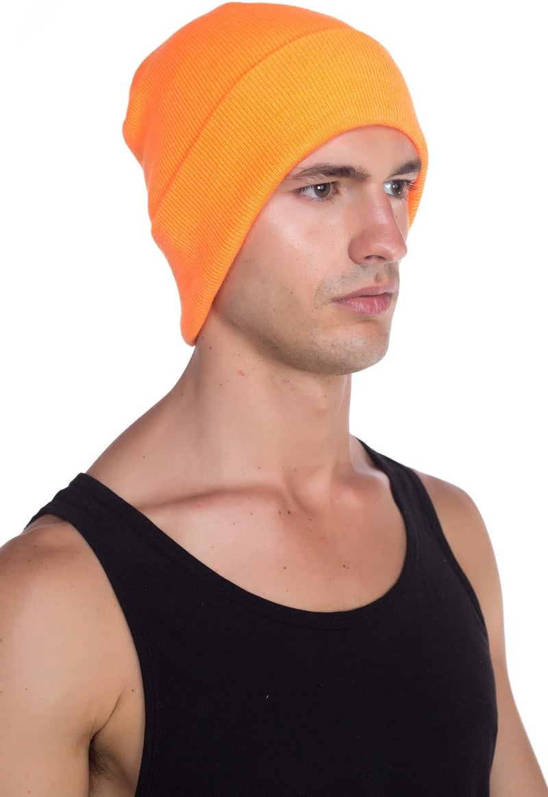 Top Level Beanie Men Women - Unisex Cuffed Plain Skull Knit Hat Cap - Image 2