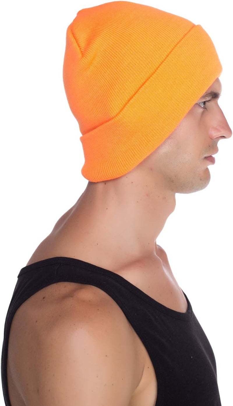 Top Level Beanie Men Women - Unisex Cuffed Plain Skull Knit Hat Cap - Image 5