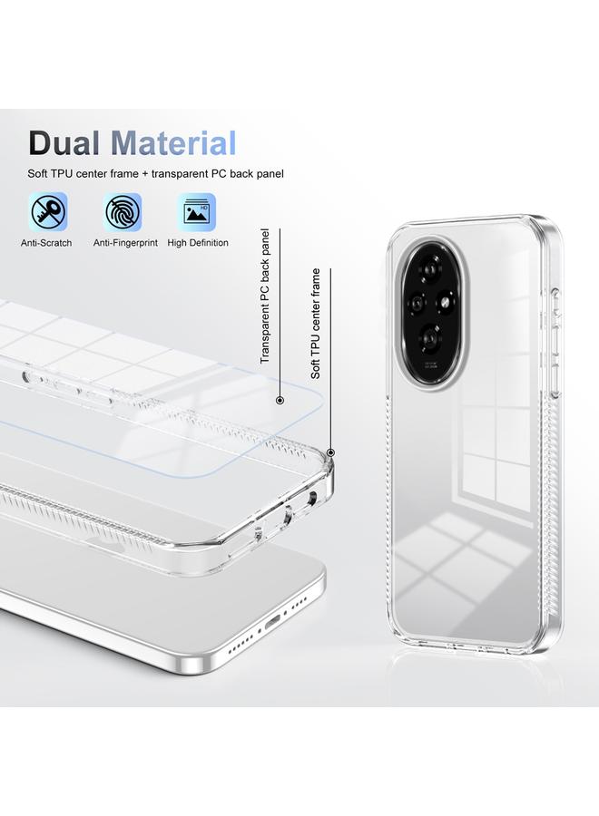 زبون جراب هاتف Honor 200 هجين من مادة TPU ومضاد للانزلاق من الأكريليك الشفاف - Image 3