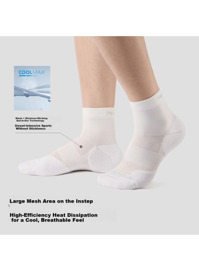 Pelliot Outdoor Hiking And Mountaineering Men's Shock-absorbing Professional Running Sweat-absorbing Breathable Low-cut Socks 166035020 White S