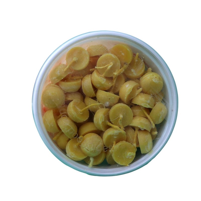 Om Phool Batti Cow Ghee Diya Batti for Puja 30 min Burning Time 100 Wax Free Pooja Ghee Batti for Home Decoration Festivals Religious Rituals Handmade Cotton Wicks 100 Pcs - Image 3
