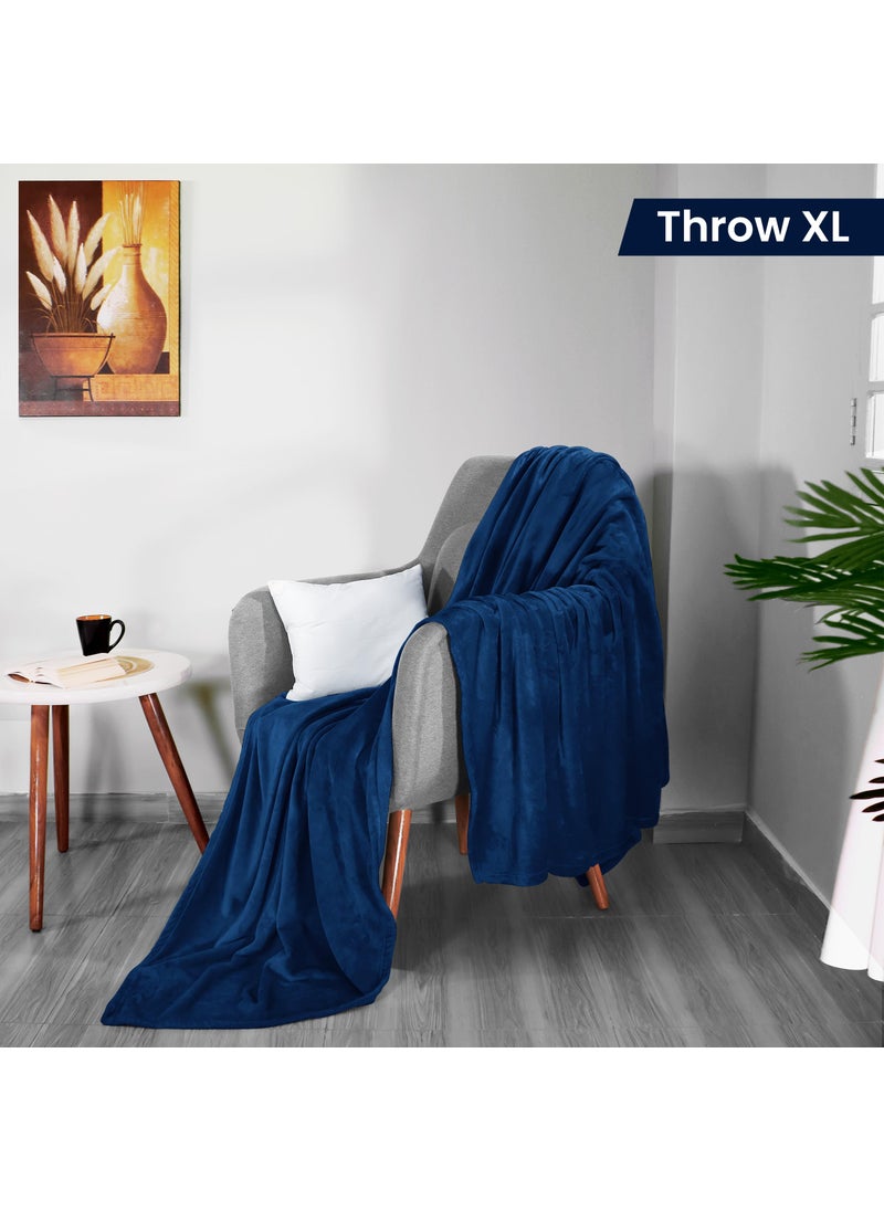 Utopia Bedding Utopia Bedding Fleece Blanket Throw XL Size Navy 300GSM Luxury Blanket for Couch Sofa Bed Anti-Static Fuzzy Soft Blanket Microfiber (70x50 Inches)  - Image 2