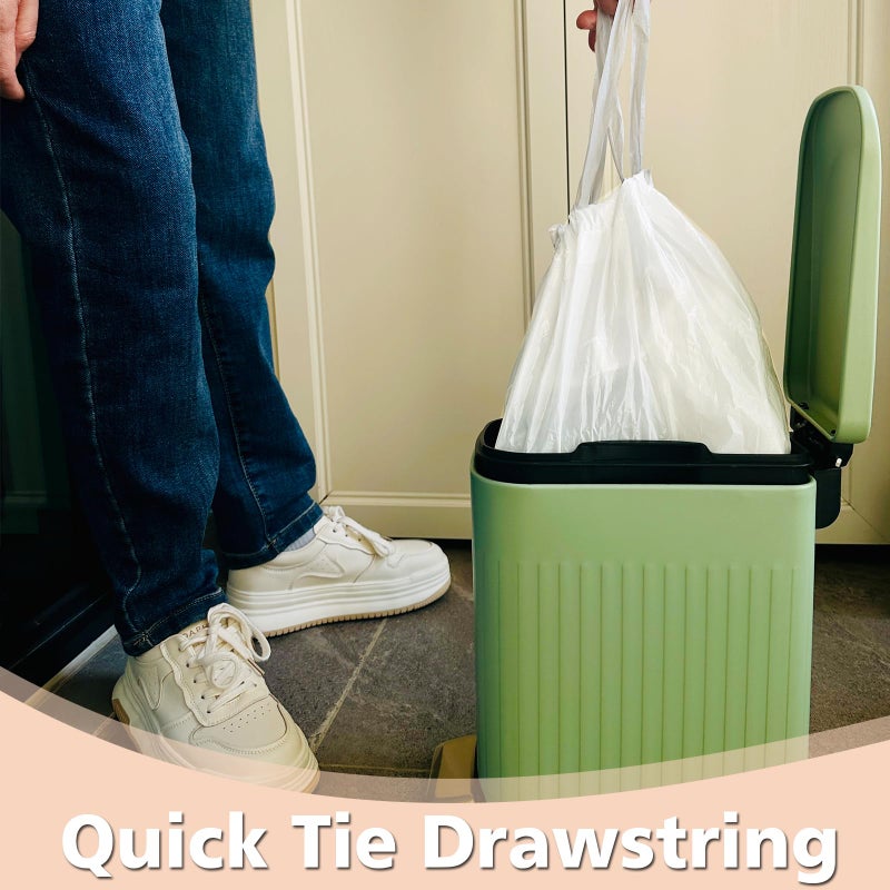 Inwaysin 4 Gallon Trash-Bags Small-Bathroom Garbage-Bag Drawstring - Strong Kitchen White 200 Count Plastic Unscented For Can Car Disposable Recycling Office Size Waste Basket Inwaysin - Image 3