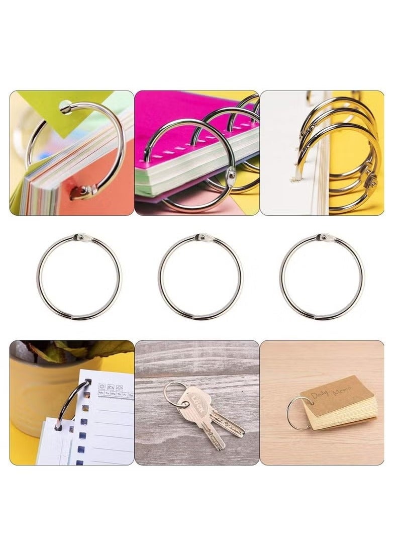 60 Pcs Book Rings, Binder Rings 0.8 Inch, O Rings for Flashcards Loose, Metal Rings for Index Cards, Silver Loose Leaf Binder Rings for Paper, School, Home or Office - Image 3
