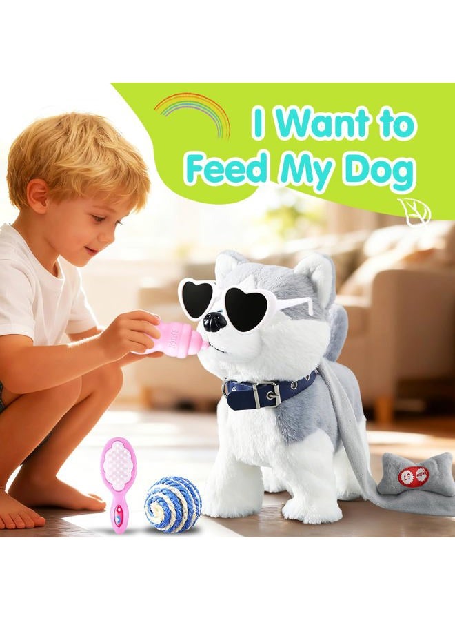 HCdoujoy Husky Walking Barking Toy, Musical Singing Dancing Puppy, Volume Control Interactive, Wagging Tail Shaking Head, Robot Dog Plush Stuffed Animal for Kid - Image 5