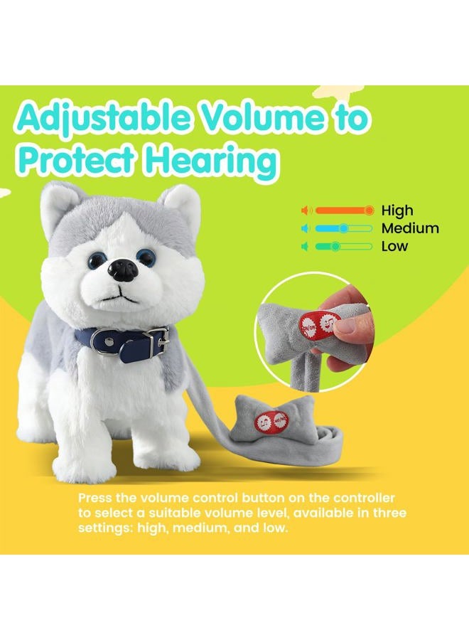HCdoujoy Husky Walking Barking Toy, Musical Singing Dancing Puppy, Volume Control Interactive, Wagging Tail Shaking Head, Robot Dog Plush Stuffed Animal for Kid - Image 4
