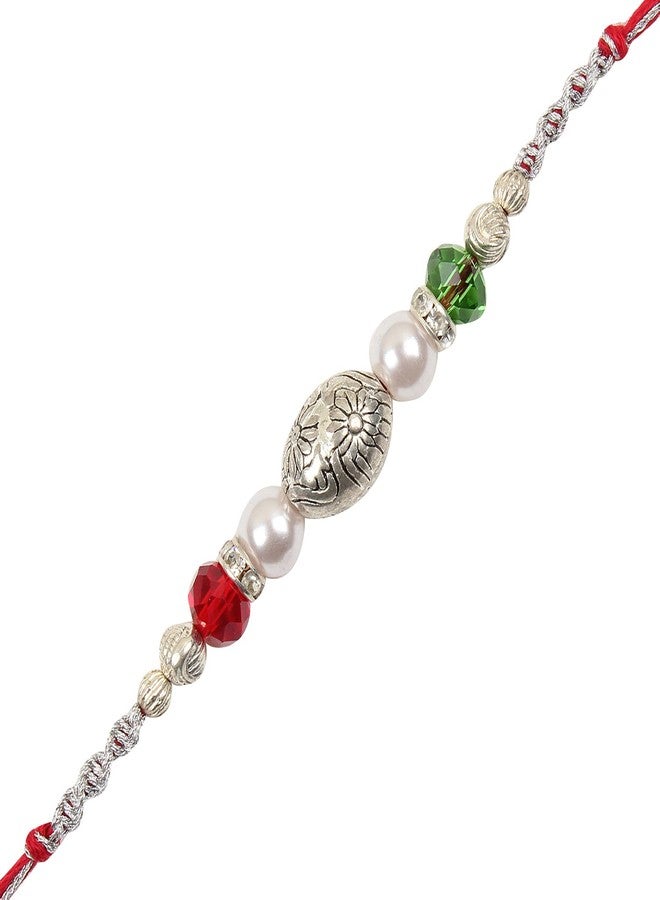 RELBEES Multicolor Combo of 4 Rakhi Set/Rakhi for brother/for Men/Brother/Bhaiya With Roli Chawal Best Wishes - Image 3