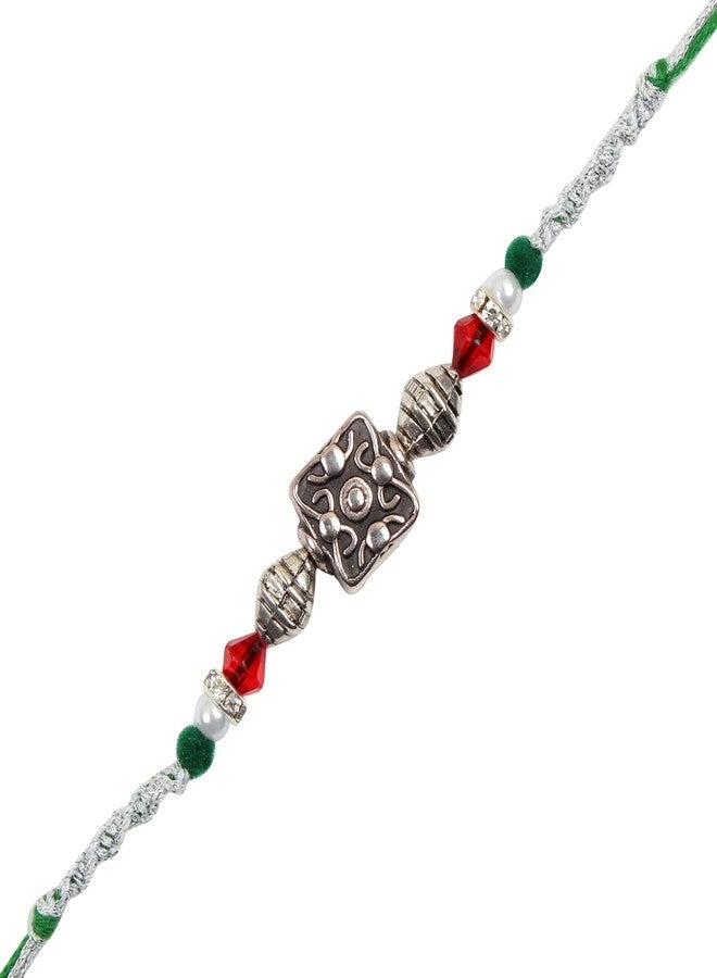 RELBEES Multicolor Combo of 4 Rakhi Set/Rakhi for brother/for Men/Brother/Bhaiya With Roli Chawal Best Wishes - Image 4