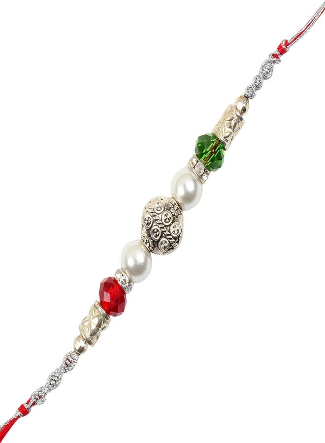RELBEES Multicolor Combo of 4 Rakhi Set/Rakhi for brother/for Men/Brother/Bhaiya With Roli Chawal Best Wishes - Image 2