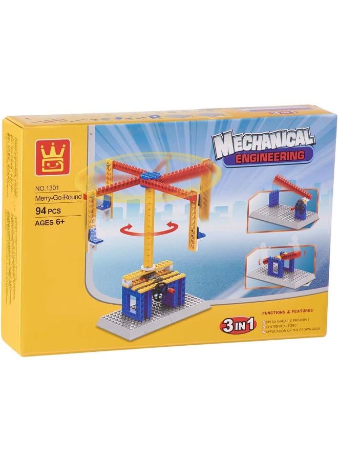 مجموعة بناء هندسية ميكانيكية 3 في 1 – 76 قطعة - Image 1