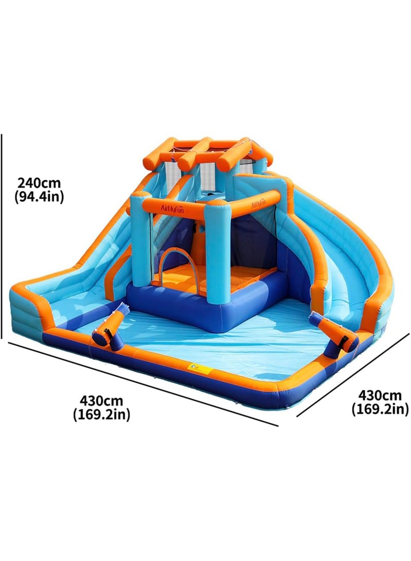 MONOGUE Inflatable Twin Water Slide for Kids Outdoor Double Splash Kids water slide castle park - Image 2