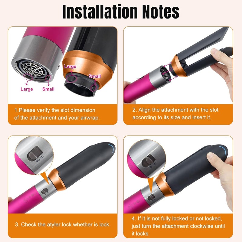 Chuancheng Curling Iron Straightener Nozzle for Dy-son Airwrap HS01 HS05 HS08, Straightening Nozzle Straightens and Combs Hair with Airflow Only (Gold) - Image 3