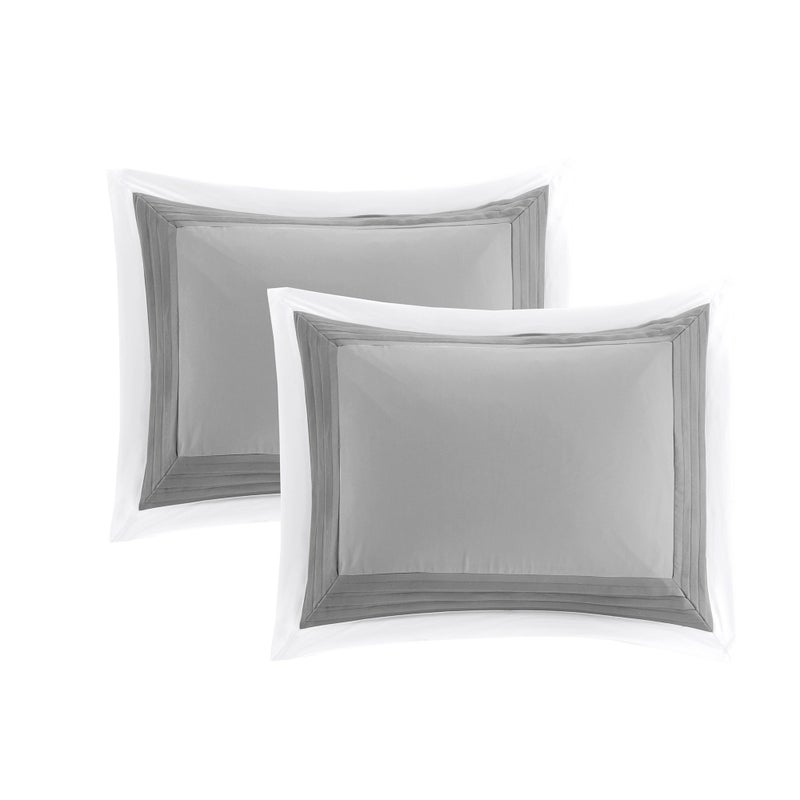 Comfort Spaces Malcom Cozy Comforter Set - Modern Trendy Design, All Season Down Alternative Bedding, Matching Shams, Hotel Deluxe Gray, Queen - Image 5