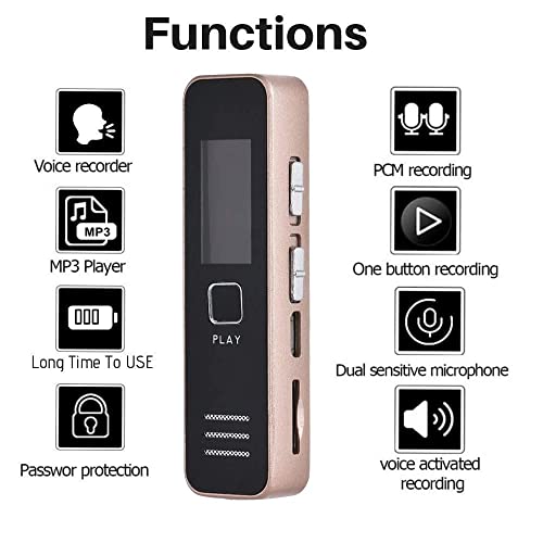 Technoview Digital Voice Recorder Audio Mini Dictaphone + MP3 Player USB Flash Drive TF Card (SD Card not Included) (L.C.D Display) - Image 5