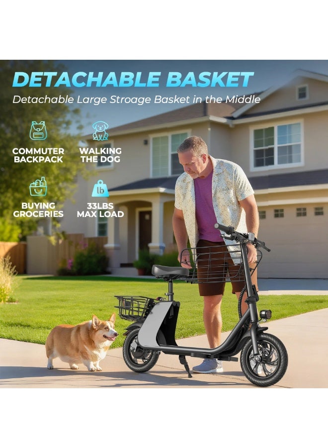 Wind Horse C2 Cargo Electric Scooter 450W Motor, 35KM/H Speed, 36V 8Ah Battery, 25–30KM Range, Aluminum Alloy Frame, Dual Disk Brakes, Large Front and Rear Storage Baskets, 12-Inch Tires – Ideal for Delivery, Commuting and Urban Rides - Image 4