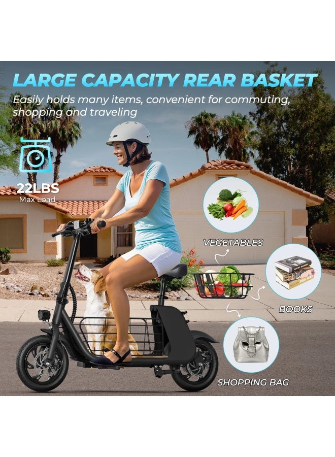 Wind Horse C2 Cargo Electric Scooter 450W Motor, 35KM/H Speed, 36V 8Ah Battery, 25–30KM Range, Aluminum Alloy Frame, Dual Disk Brakes, Large Front and Rear Storage Baskets, 12-Inch Tires – Ideal for Delivery, Commuting and Urban Rides - Image 5