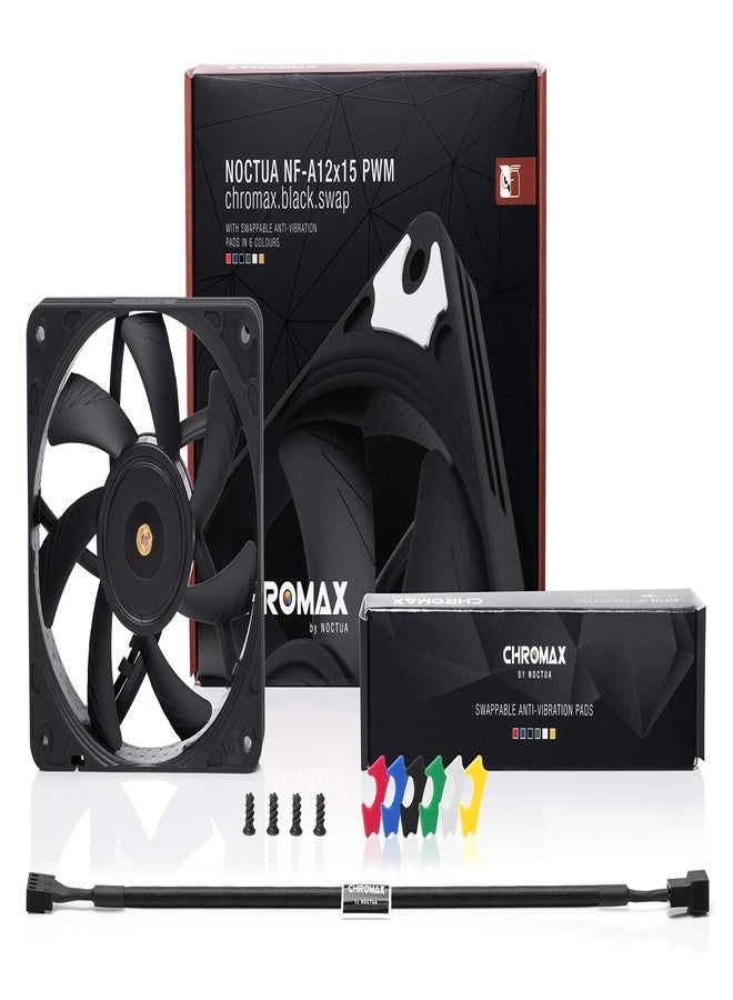 Noctua NF-A12x15 PWM chromax.black.swap PC Case Fan Black (W x H x D) 120 x 120 x 15mm - Image 3