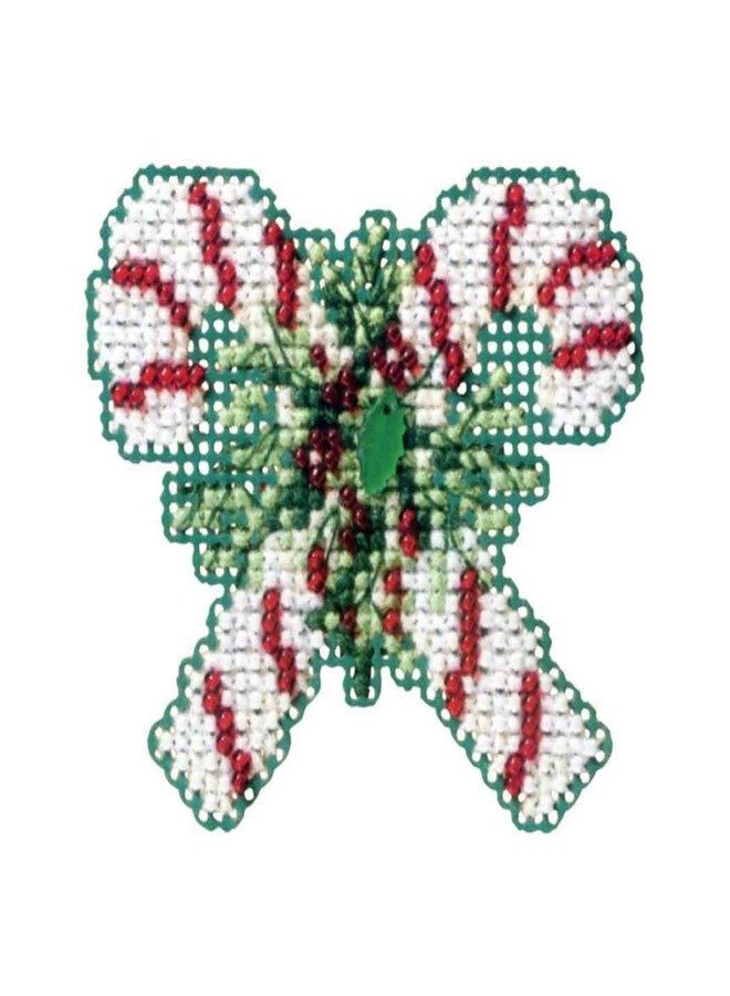 Mill Hill Candy Canes Beaded Counted Cross Stitch Christmas Ornament Kit Mill Hill 2011 Winter Holiday MH18-1302 - Image 1