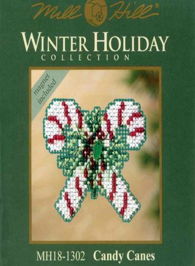 Mill Hill Candy Canes Beaded Counted Cross Stitch Christmas Ornament Kit Mill Hill 2011 Winter Holiday MH18-1302 - Image 2