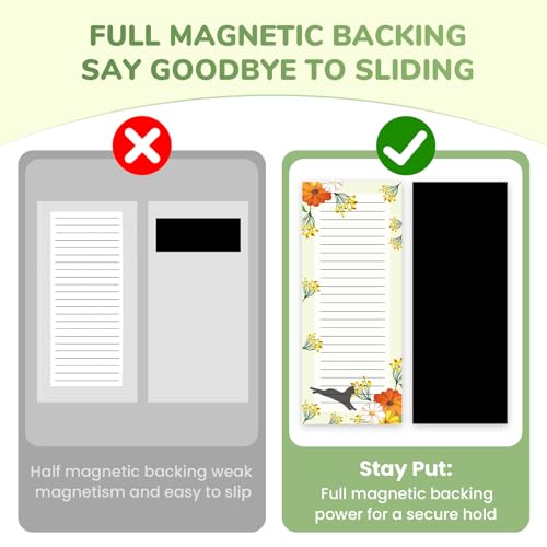 Eunoir Magnetic Notepads for Refrigerator 6 Pack – Funny Cat Magnetic Note Pad with Full Magnet Back, Magnetic Grocery List Pad for Fridge, Shopping & To-Do Lists, 50 Sheets Each for Kitchen Home Organization - Image 4