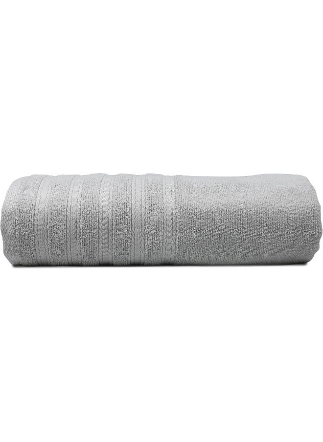 Hotel Linen Klub Hotel Linen Klub Bath Towel - 100% Cotton 600 GSM Terry, Super Soft Quick Dry Highly Absorbent Dobby Border Ring Spun, Size: 70 x 140cm, Silver  - Image 4