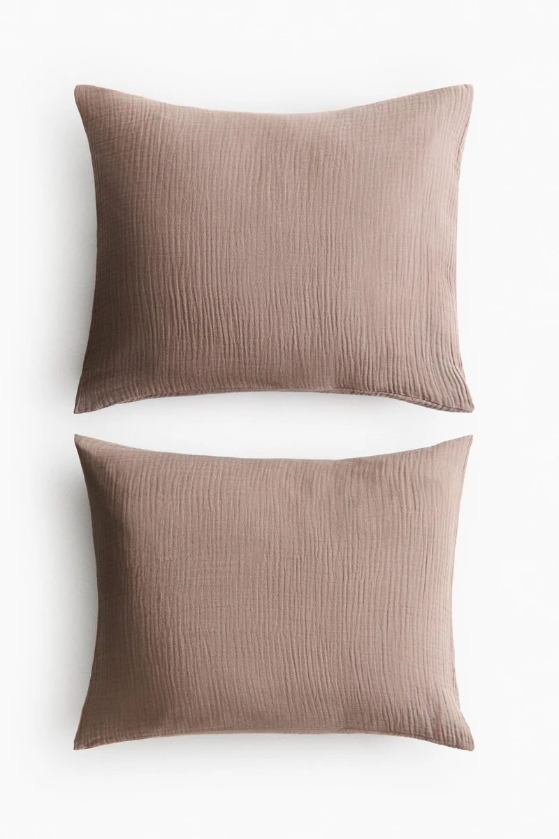 H&M 2-pack cotton muslin pillowcases